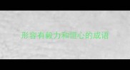 形容有毅力和恒心的成语