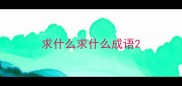 求什么求什么成语