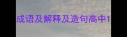 成语及解释及造句高中