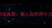 蚍蜉撼树背后的职场真相新人如何用小力量撬动大机会