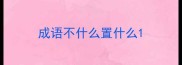 成语不什么置什么