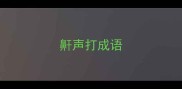 鼾声打成语
