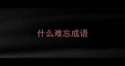 什么难忘成语