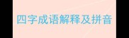四字成语解释及拼音