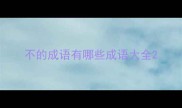 不的成语有哪些成语大全