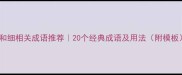 和细相关成语推荐20个经典成语及用法附模板