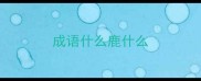成语什么鹿什么