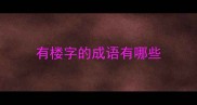 有楼字的成语有哪些
