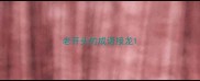 老开头的成语接龙