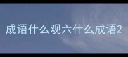 成语什么观六什么成语