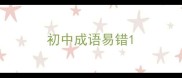初中成语易错