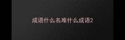 成语什么名难什么成语