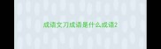 成语文刀成语是什么成语