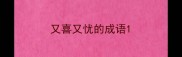 又喜又忧的成语