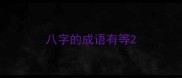 八字的成语有等