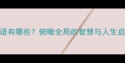 高瞻远瞩的成语有哪些俯瞰全局的智慧与人生启示附详细