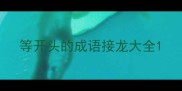 等开头的成语接龙大全