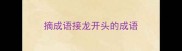 摘成语接龙开头的成语