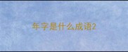 年字是什么成语