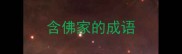 含佛家的成语
