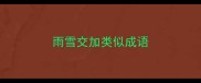 雨雪交加类似成语