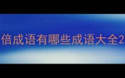 倍成语有哪些成语大全