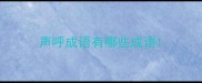 声呼成语有哪些成语