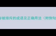 成语10个形容被排斥的成语及正确用法附例句与常见误区