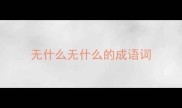 无什么无什么的成语词