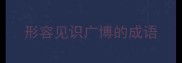 形容见识广博的成语