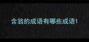 含翁的成语有哪些成语