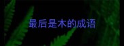 最后是木的成语