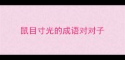 鼠目寸光的成语对对子