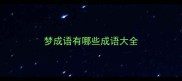 梦成语有哪些成语大全