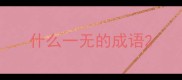 什么一无的成语