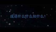 成语什么什么如什么
