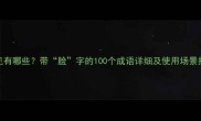 常见有哪些带脸字的100个成语详细及使用场景指南
