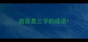 前面是三字的成语