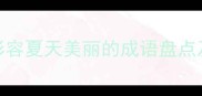 夏季诗意百态36个形容夏天美丽的成语盘点及用法附创作灵感