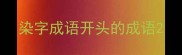 染字成语开头的成语