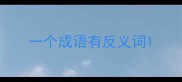 一个成语有反义词