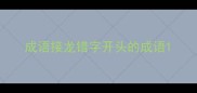 成语接龙错字开头的成语