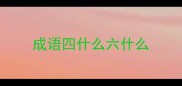 成语四什么六什么