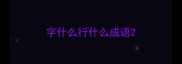 字什么行什么成语