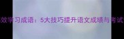 如何高效学习成语5大技巧提升语文成绩与考试竞争力