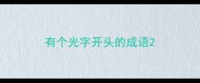 有个光字开头的成语