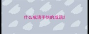 什么成语手快的成语