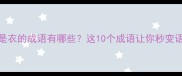 第二个字是衣的成语有哪些这10个成语让你秒变语言高手