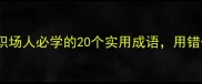 高频成语避坑指南职场人必学的20个实用成语用错一次尴尬一整天