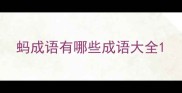 蚂成语有哪些成语大全